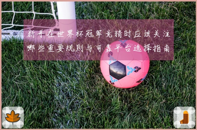 新手在世界杯冠军竞猜时应该关注哪些重要规则与可靠平台选择指南
